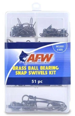 AFW TKB00007 Brass Ball Bearing Snap Swivels Kit 51 Pieces