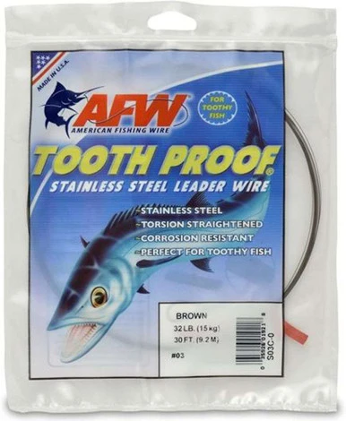 American Fishing Wire S03C-0 #3 ToothProof SS Leader Wire 3 American Fishing Wire S03C-0 #3 ToothProof SS Leader Wire