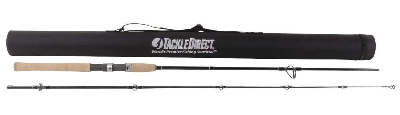 TackleDirect Silver Hook 2-Piece Spinning Rods W/ Travel Case 4 TackleDirect Silver Hook 2-Piece Spinning Rods W/ Travel Case - Image 2